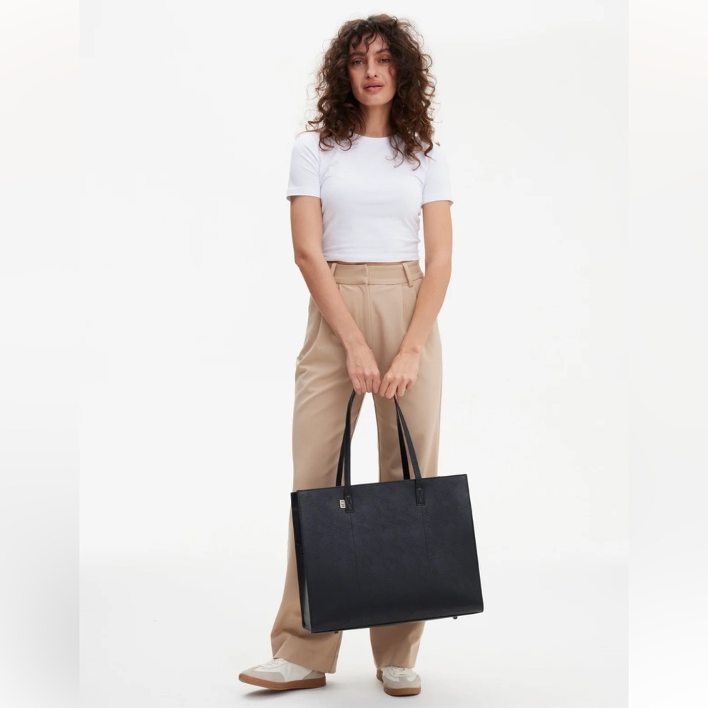 Beis The Large Work Tote In Matte Black